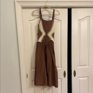 PH5 Brown and Cream Midi Dress